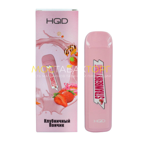 Электронные сигареты HQD Mega Strawberry Donut (HQD Мега Клубничный Пончик)