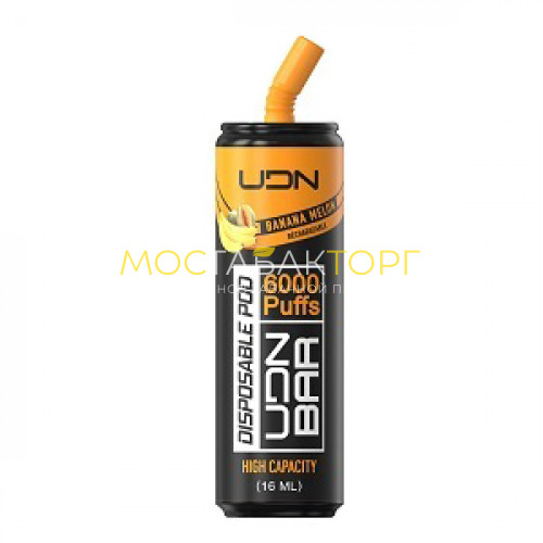 Электронные сигареты UDN BAR Banana Melon 6000 затяжек (УДН Бар Банан Дыня)