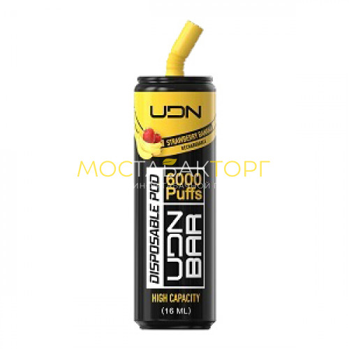 Электронные сигареты UDN BAR Strawberry Banana 6000 затяжек (УДН Бар Клубника Банан)