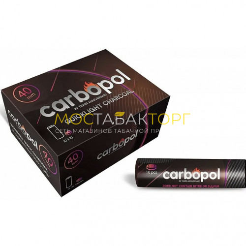 Уголь для кальяна Carbopol (Карбопол) 40 мм