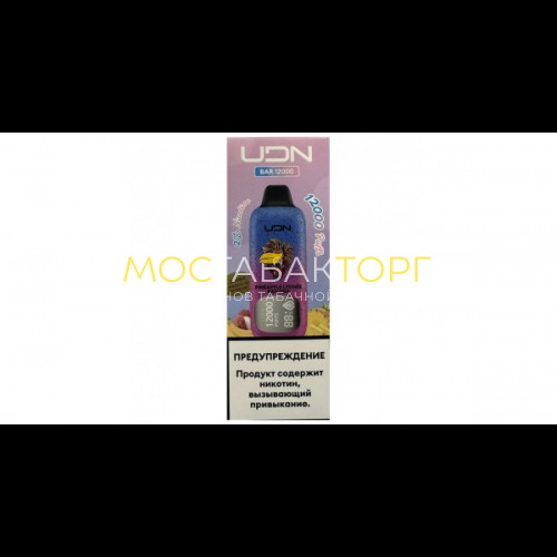 Электронные сигареты UDN BAR 12000 Pineapple Lychee Banana (УДН Бар Ананас Личи Банан)