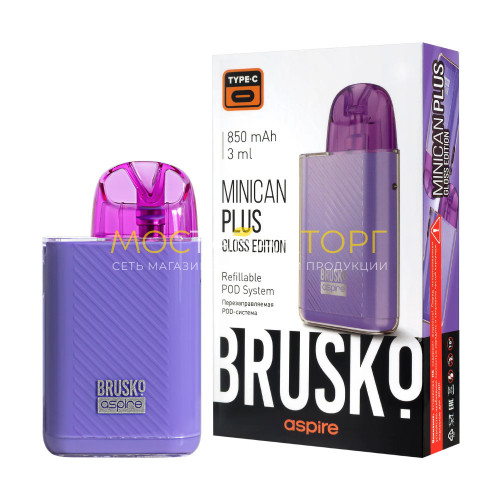 Pod-система Бруско Миникан Плюс Глосс эдишен (Brusko Minican Plus Gloss Edition) 850 mah, Лавандовый