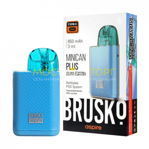 Pod-система Бруско Миникан Плюс Глосс эдишен (Brusko Minican Plus Gloss Edition) 850 mah, Небесно-голубой
