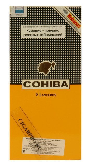 Cohiba Lanceros в картонной пачке