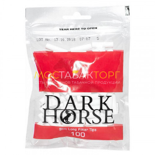 Сигаретные фильтры для самокруток Dark Horse Slim Long (100 шт)