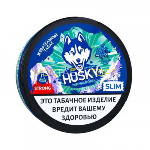 Жевательный табак Husky Strong Slim - Peppermint (Перечная мята), 10г