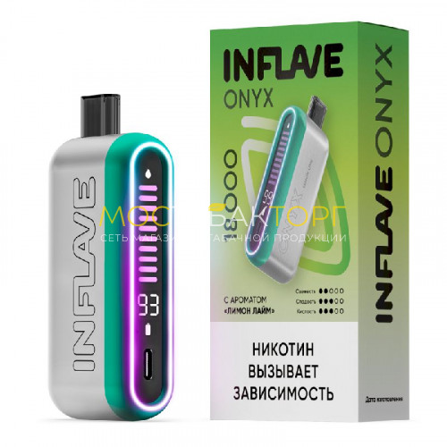 Электронные сигареты Inflave Onyx 18000 затяжек - Лимон лайм