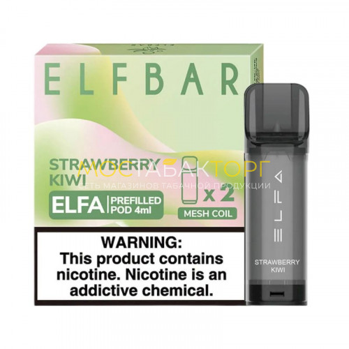 Сменный картридж Elf Bar Elfa - Клубника киви (Strawberry Kiwi), 2 шт