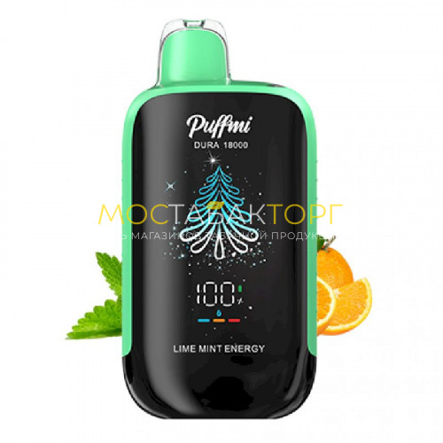 Электронные сигареты PuffMi Dura 18000 - Энергетик лайм мята (Lime Mint Energy)