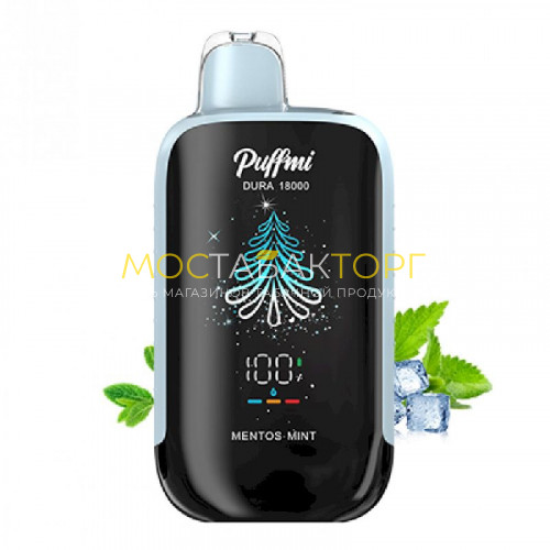 Электронные сигареты PuffMi Dura 18000 - Мятный ментос (Mentos Mint)