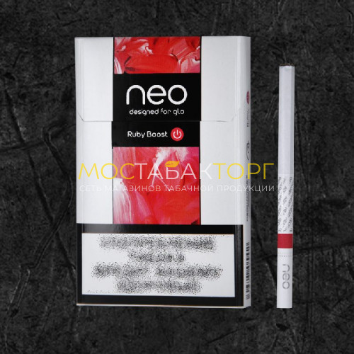Табачные стики Neo Ruby Boost с красной кнопкой для Glo (Нео Руби Буст)