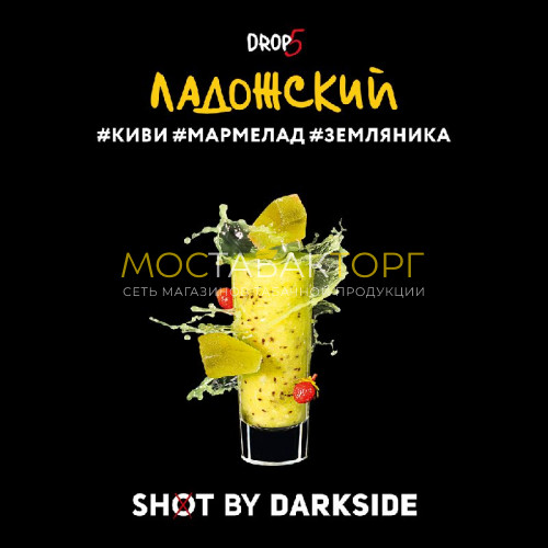 Табак для кальяна Darkside Shot - Ладожский Вайб (Киви, мармелад, земляника) 30 гр