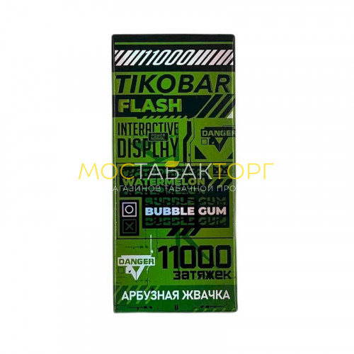 Электронные сигареты TIKOBAR FLASH 11000 затяжек Арбузная Жвачка (Watermelon Bubble Gum)