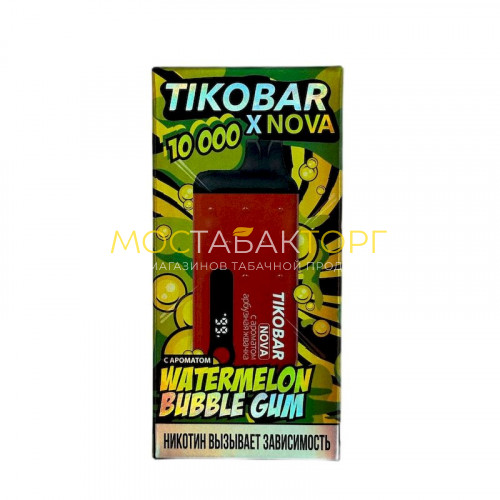 Электронные сигареты TIKOBAR NOVA 10000 затяжек Арбузная жвачка (Watermelon Bubble Gum)