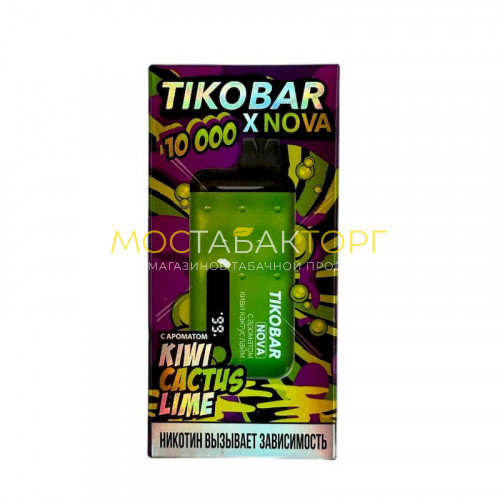 Электронные сигареты TIKOBAR NOVA 10000 затяжек Киви кактус лайм (Kiwi Cactus Lime)