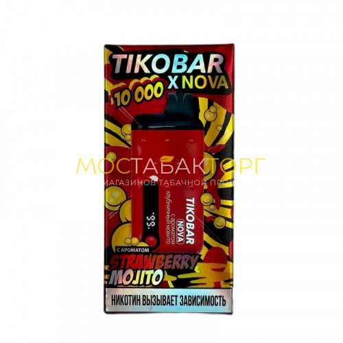 Электронные сигареты TIKOBAR NOVA 10000 затяжек Клубничный мохито (Strawberry Mojito)
