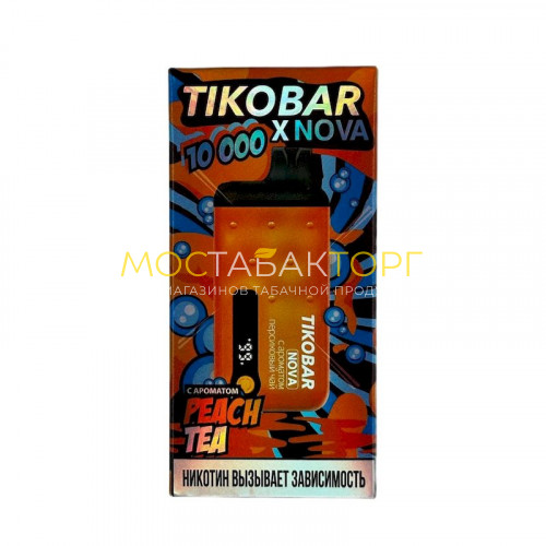 Электронные сигареты TIKOBAR NOVA 10000 затяжек Персиковый чай (Peach Ice Tea)