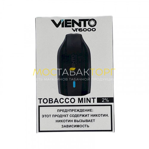Электронные сигареты Viento VT 6000 - Табак мята (Tobacco Mint)